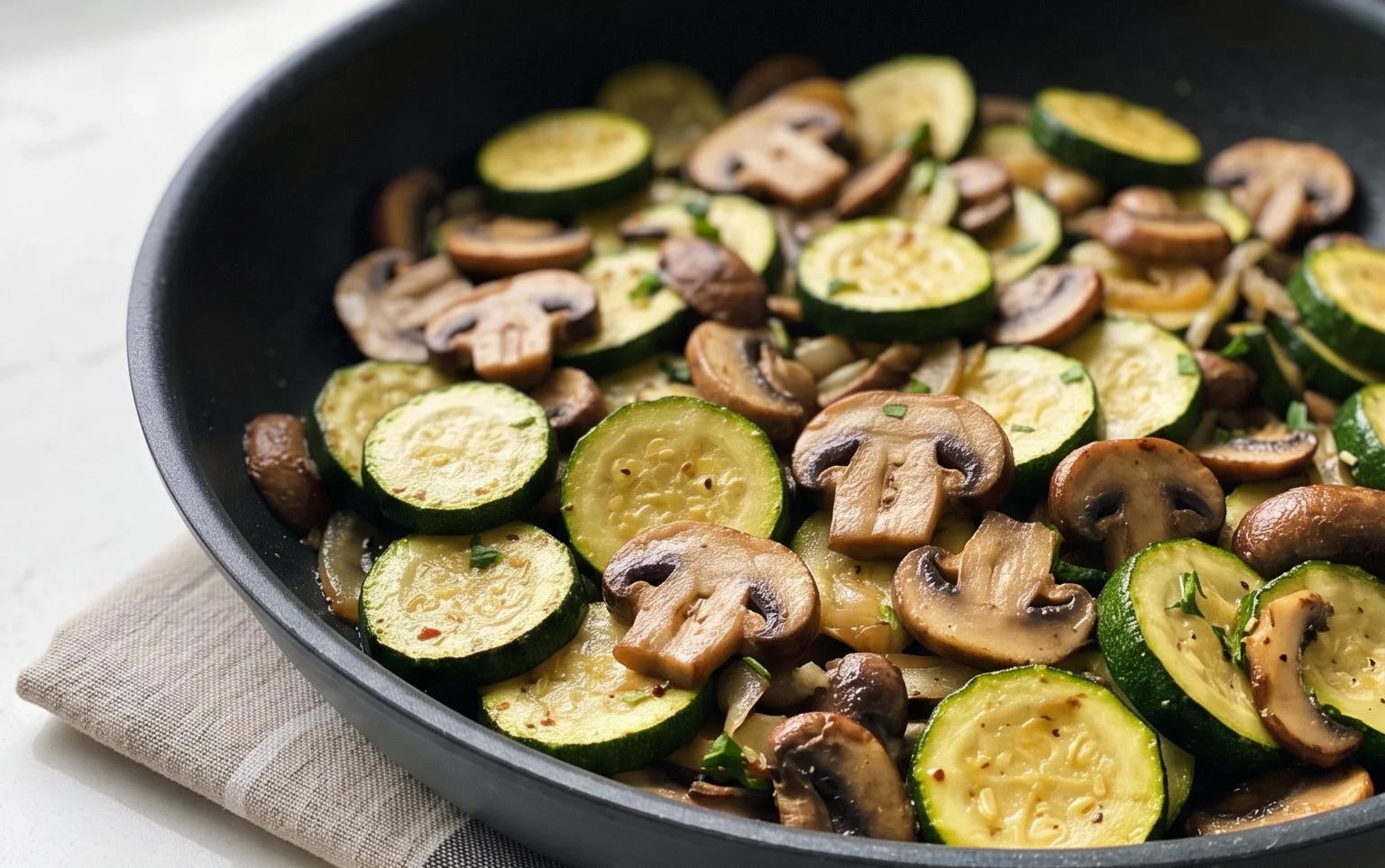 Skillet Zucchini and Mushrooms
