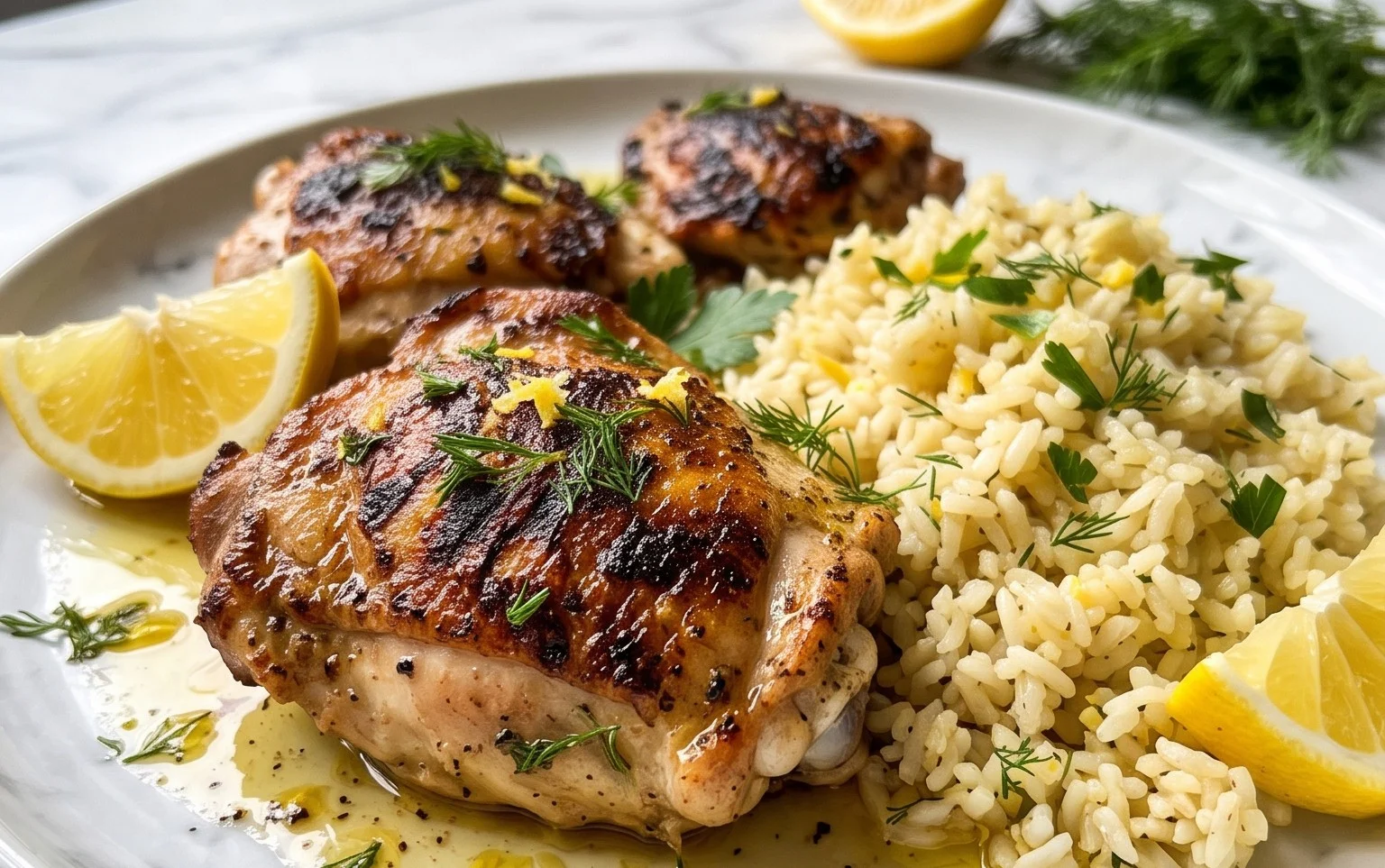Greek Chicken and Lemon Rice (30 Minutes, One-Pot)
