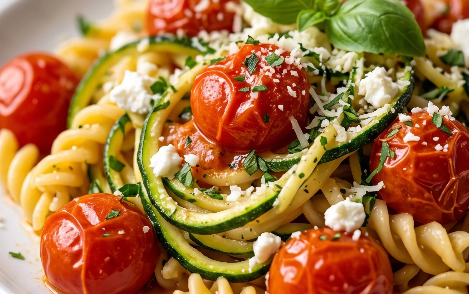 Healthy Tomato Zucchini Pasta
