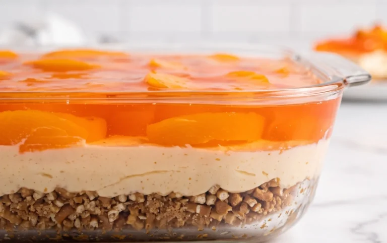 Peach Pretzel Salad Dessert