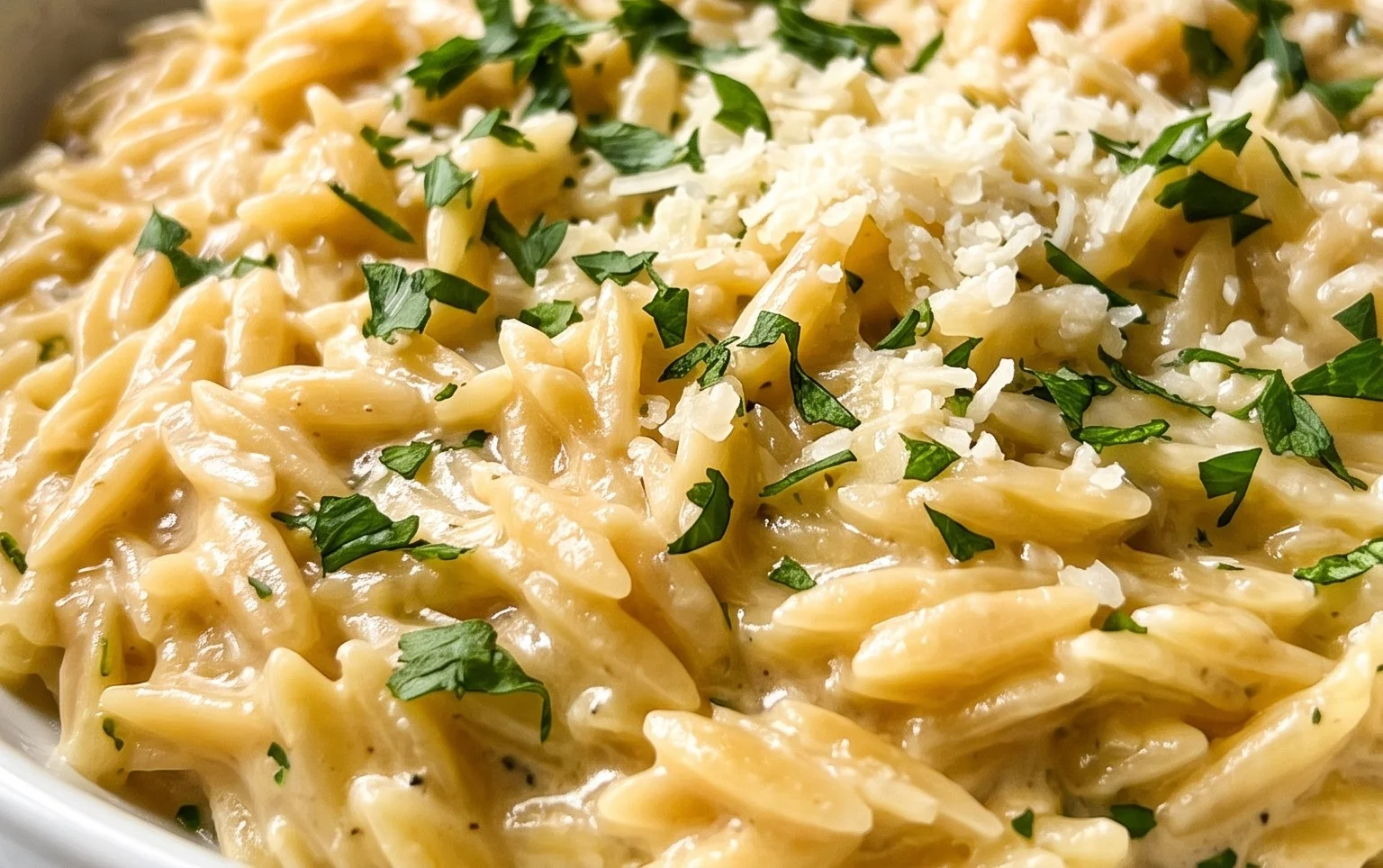 Creamy Garlic Parmesan Orzo