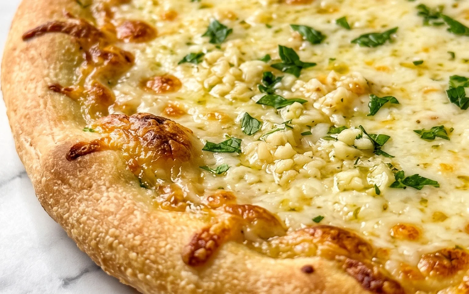 buttery garlic pizza