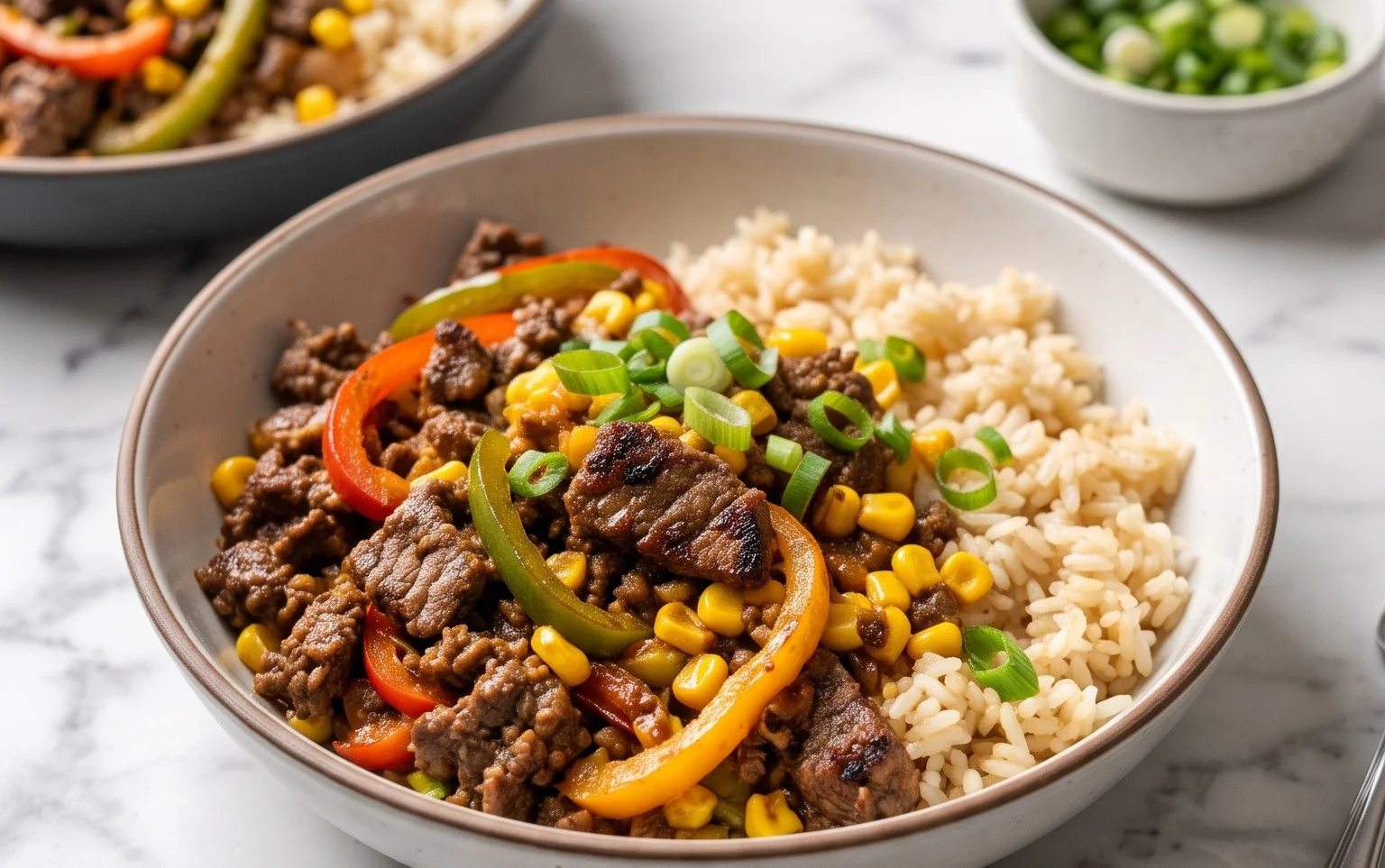 Beef Pepper Rice Bowl is a delicious meal option.