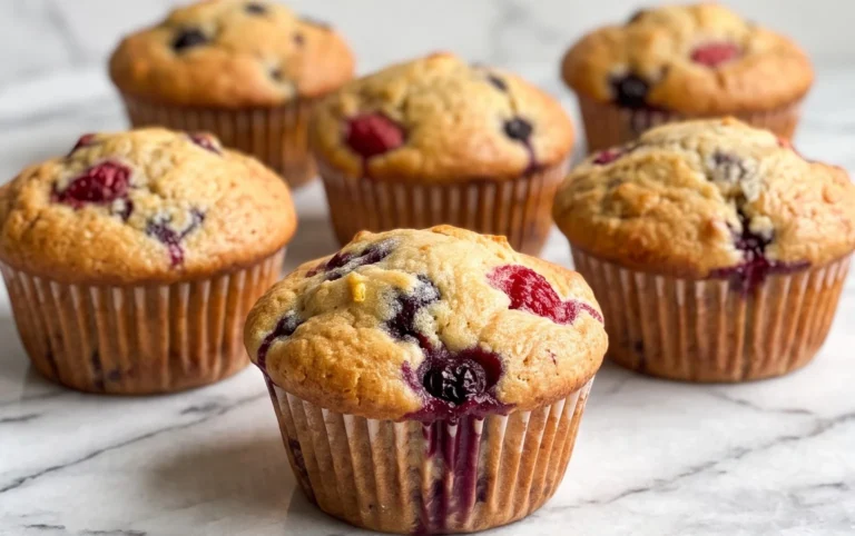 Bakery Style Mixed Berry Muffins | with Frozen Berries