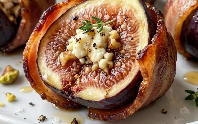 Beef Bacon Wrapped Stuffed Figs