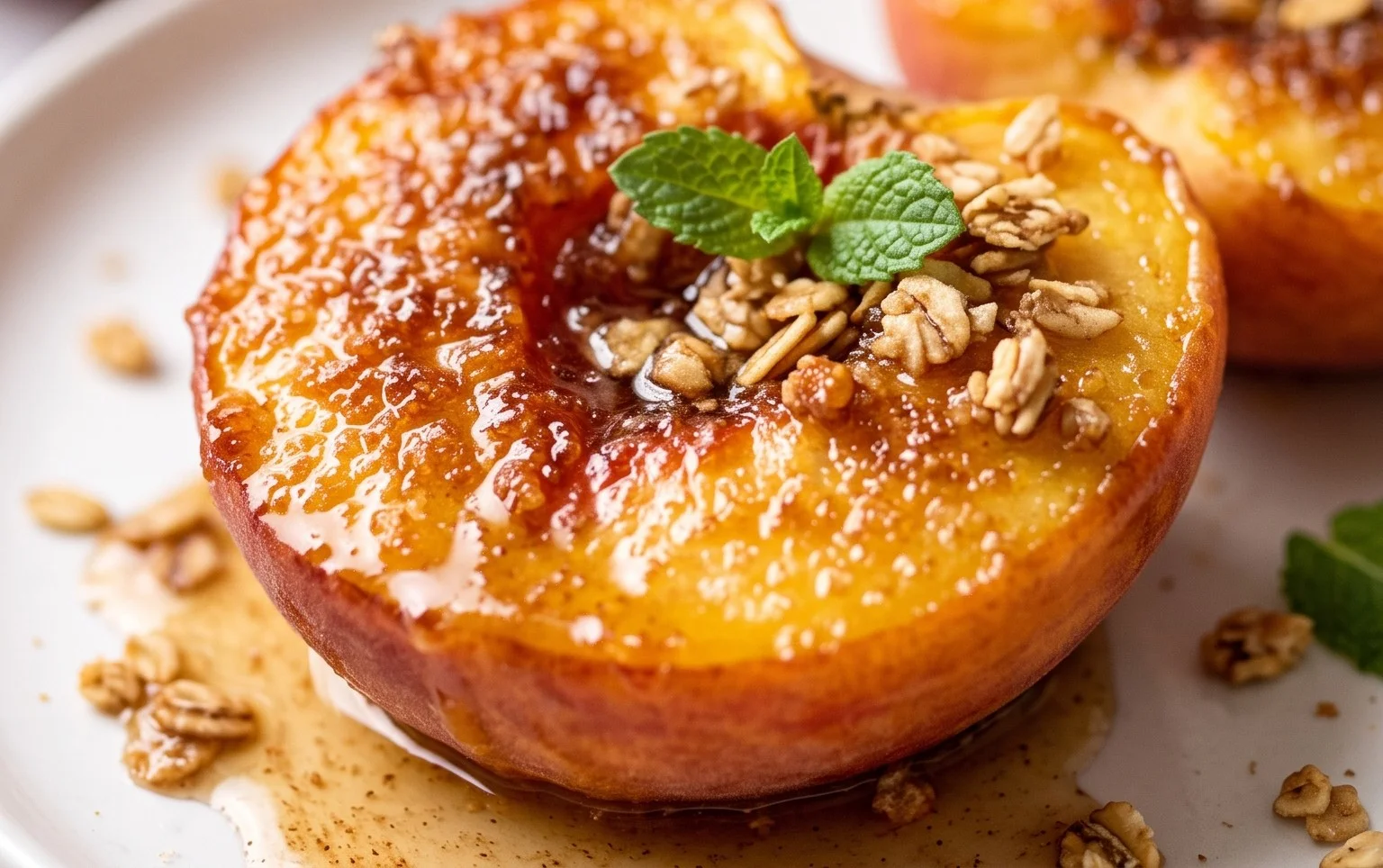 Cinnamon Sugar Baked Peaches