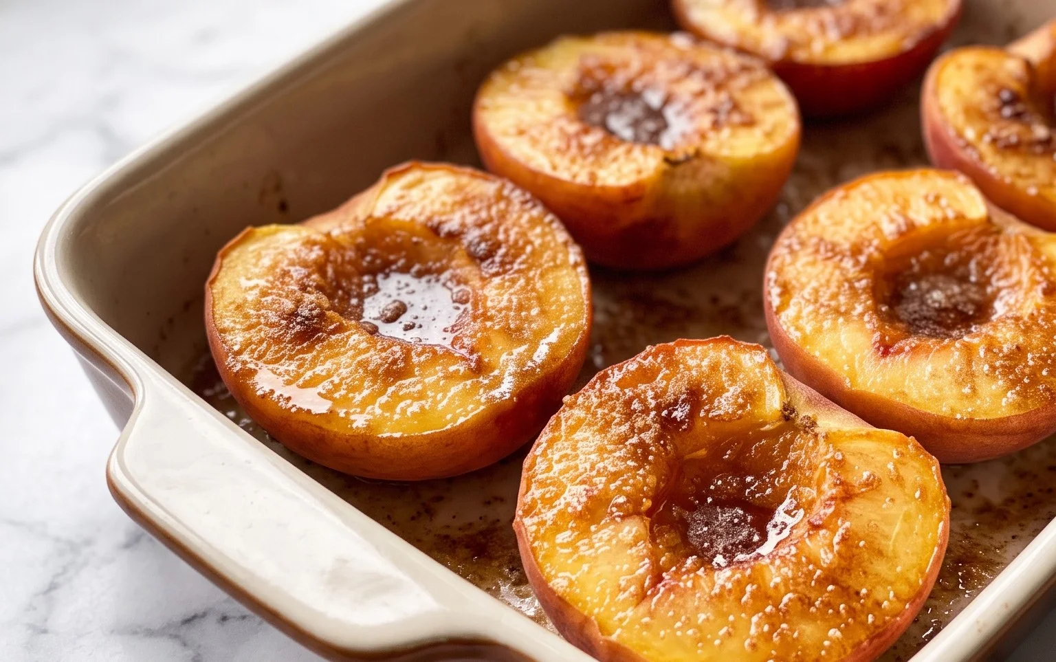 Cinnamon Sugar Baked Peaches