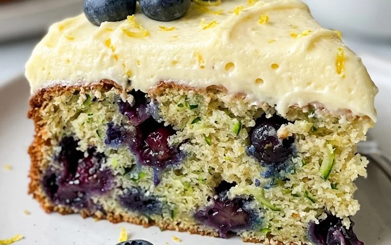 Blueberry Zucchini Cake with Lemon Buttercream