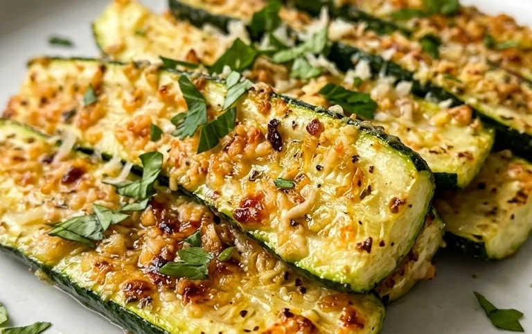 Irresistibly Crunchy Garlic Parmesan Roasted Zucchini