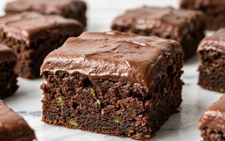Zucchini Brownies with 1 minute Frosting!