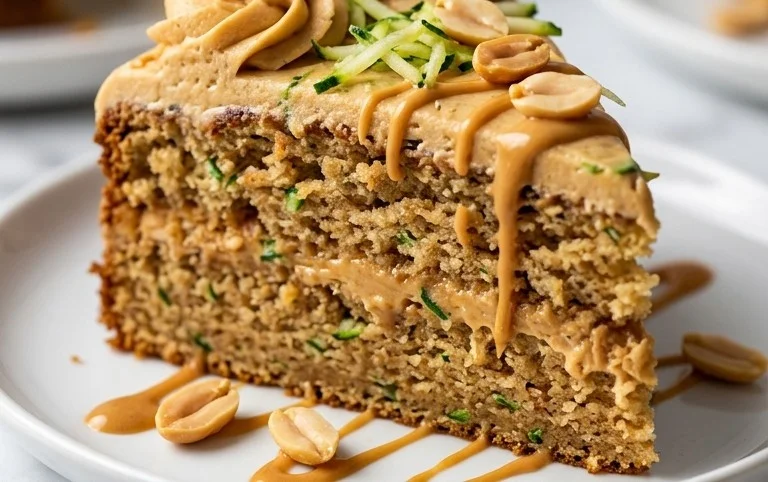 Moist Peanut Butter Zucchini Cake Recipe